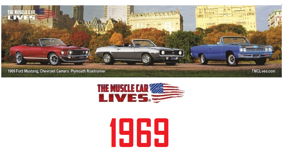 Tribute Series Bar Mat: 1969 Mustang, Camaro , Roadrunner